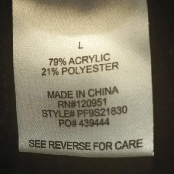 Pink Rose navy blue sweater with white specs cowl neck sz L - Picture 8 of 8